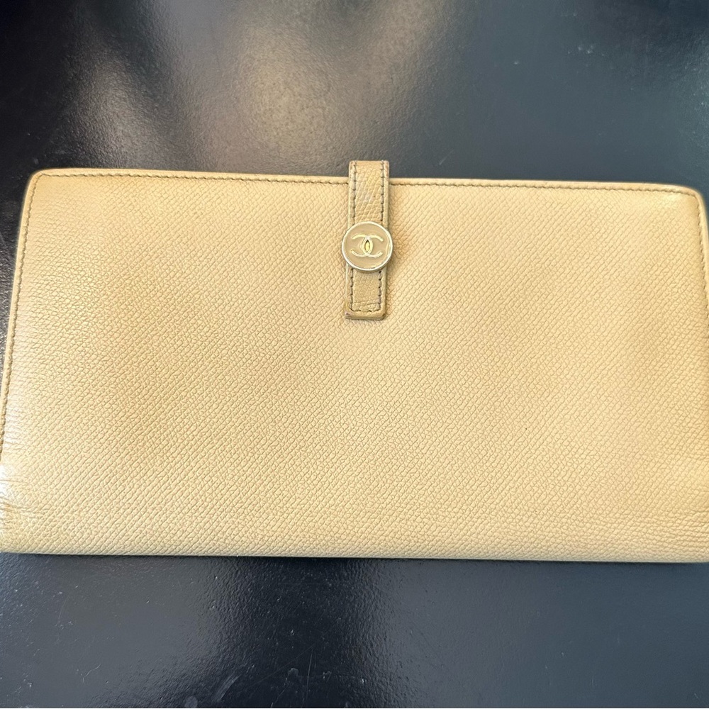 CHANEL Coco CC button tab long Wallet